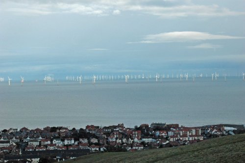 Rhos Point and the ever-growing array of wind-turbines