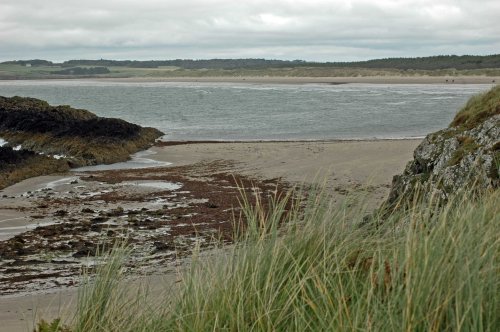 View from the island to the top end of Newborough beach