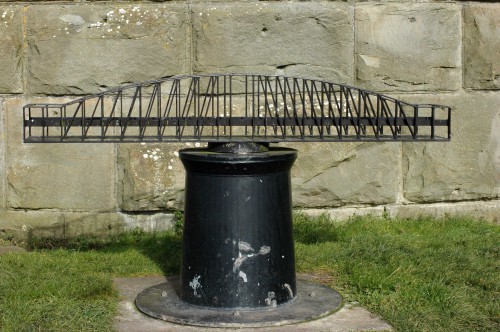 Model of the swing bridge that used to carry the railway over the canal