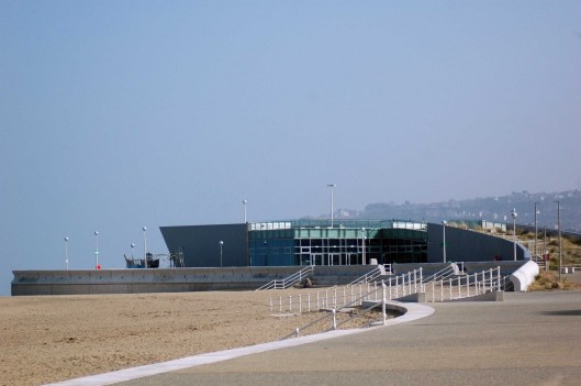 The water sports centre at Porth Eirias is finished but not yet occupied..