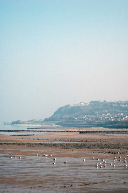 The view from Porth Eirias that shows the route of the Coast Path  towards Llandulas