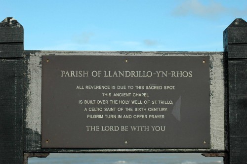 151007TGNW-1-St Trillo Chapel plaque-Rhos-on-Sea